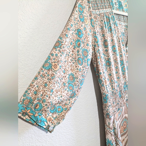 Spell Boho Blossom Gown Maxi Dress Sage Medium Original - Picture 9 of 15